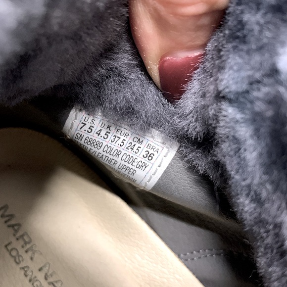 Grey Leather Shearling Boots - Picture 8 of 16